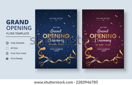 Grand Opening Flyer Template, Realistic grand Opening Invitation, Inauguration Flyer Template, Grand opening ceremony invitation flyer