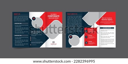 Tri fold brochure design with circle, corporate business template for tri fold flyer. Brochure design, brochure template, Business booklet, catalog, magazine, magnetic, design