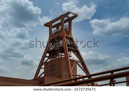 Similar – Image, Stock Photo Steel plant, colliery , old huge pipelines and steel constructions in a colliery. Steel extraction