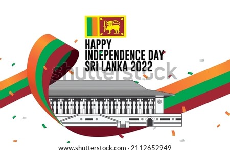 Happy independence day srilanka.  February 4. Vector Banner.