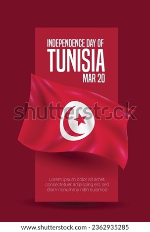 Tunisia Independence Day Vector Banner.