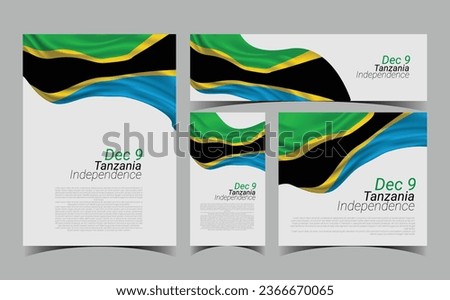 Tanzania independence day Vector Flag. Banner Set.