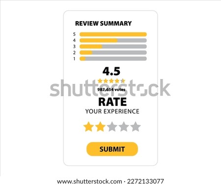 RATE YOUR EXPERIENCE, 5 STARS MEASURE PERFORMANCE