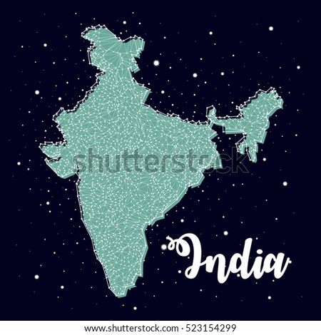 India. vector constellation map