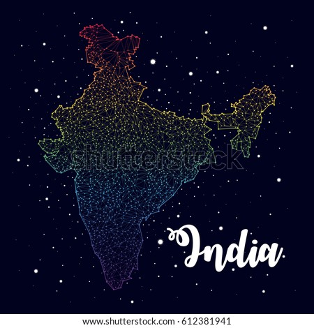 India. vector constellation map