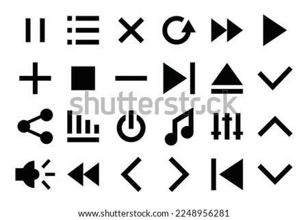 Music play button icons fill perfect.
The collection includes for media player icons, music, interface, design media player buttons, Ui design and etc.
