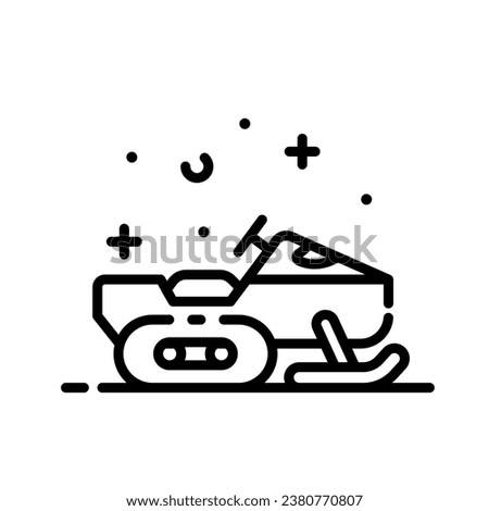 Snowmobile icon vector isolated on white background. Element for winter and Christmas design.