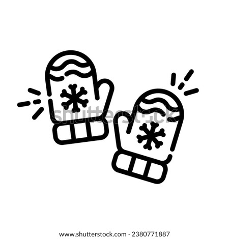 Mitten line icon. linear style sign for mobile concept and web design. Pair of mittens outline vector icon. Symbol, logo illustration. Vector graphics