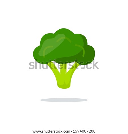 Broccoli colorful realistic icon. Broccoli vegetables symbol on white background.  商業照片 © 
