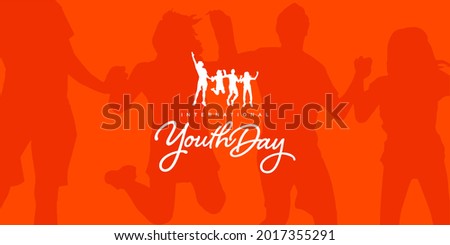 Vector illustration, card, banner or poster for international youth day.
