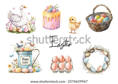 Similar – Image, Stock Photo Tray with colored easter eggs