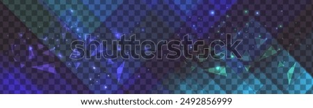 Vector illustration. Transparent background with aurora lights and triangle elements. Design for wallpaper, banner, postcard.