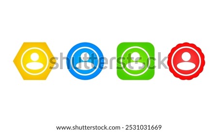 Set of user icon or log out unknown account admin icon. Vector illustration. Element design.