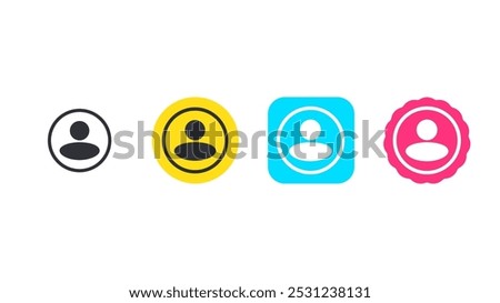 Set of user icon or log out unknown account admin icon. Vector illustration. Element design.