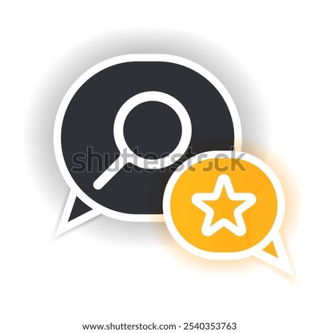 Vector illustration. Chat bubble icon. Chat, message, chatting, adding friend, search icon.