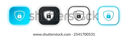 Lock closed icon set. Design for app icons. Button template. Vector illustration. 