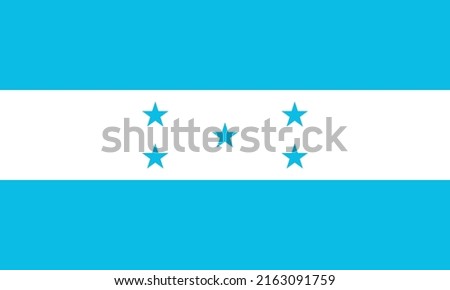 The national flag of Honduras vector illustration. Civil and state flag of Honduras with official color