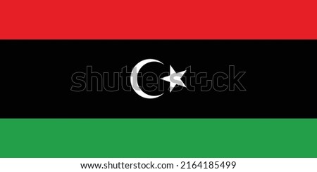 The national flag of Libya vector illustration. Flag of Libya with official color and accurate proportion. Civil and state ensign