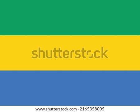 The national flag of Gabonese Republic with official colors and accurate proportion. Flag of Gabon vector illustration