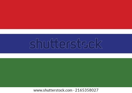 The national flag of Republic of The Gambia with official colors and accurate proportion. Flag of Gambia vector illustration