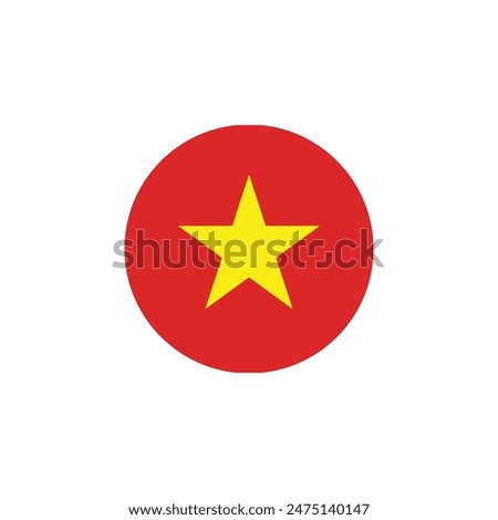 Round Vietnam flag emblem design element