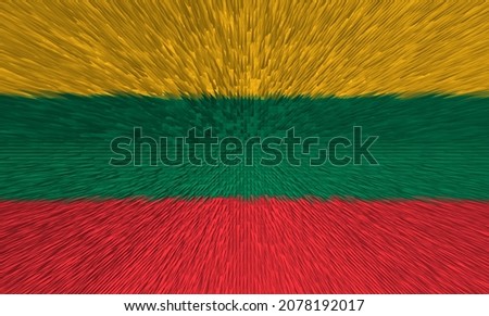 Lithuania  flag. LT national goverment logo. State banner of capital of  Vilnius  city. Lithuania  patriotism symbol. Nation independence LTU. Flag styling extrusion of pyramid. 3D Image Stok fotoğraf © 