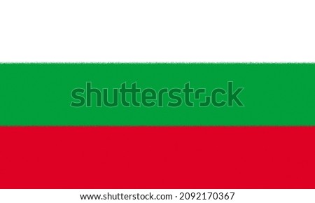 Bulgaria  flag. BG national banner. Bulgaria patriotism symbol. State banner of capital of  Sofia . Nation independence BGR. Flag with splatter strokes effect. 2D Image Stok fotoğraf © 