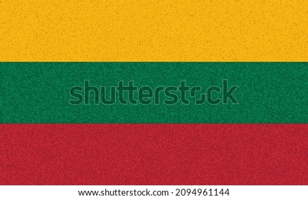 Lithuania  flag. LT government symbol. Gov nationt banner of capital  Vilnius  city. Lithuania  patriotism banner. Independence LTU logo. Flag with art sponge effect. 2D Image Stok fotoğraf © 