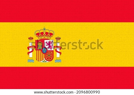 Spain  flag. ES patriotism banner. Spain  national symbol. State logo of capital  Madrid . Nation independence day ESP. Flag with craquelure texture. 2D Image Stok fotoğraf © 