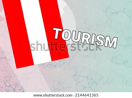 Austria tourism. Nation flag on colorful background.  Vienna  and Austria tourism concept. Travel, vacation and tour in AUT. Abstract geometric style, 3d image Stock fotó © 