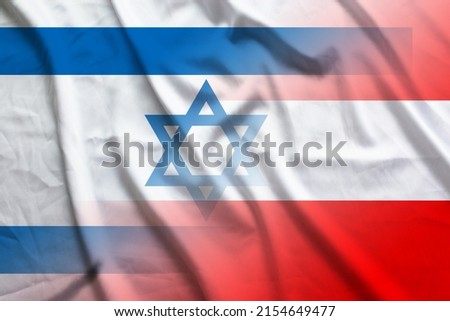 Israel and Austria government flag transborder relations AUT ISR symbol country Austria Israel patriotism. 2d image Stock fotó © 
