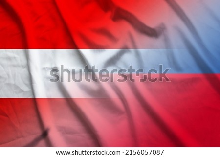 Austria and Liechtenstein state flag transborder contract LIE AUT symbol country Liechtenstein Austria patriotism. 2d image Stock fotó © 
