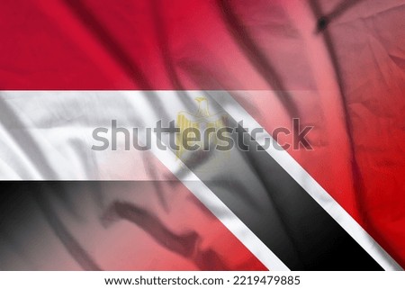 Egypt and Trinidad and Tobago political flag international contract TTO EGY banner country Trinidad and Tobago Egypt patriotism. 3d image Stock fotó © 