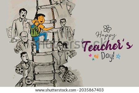 happy teachers day vector illustration.