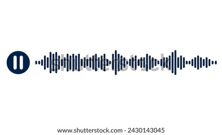 vector illustration of sound record wave and pause icon