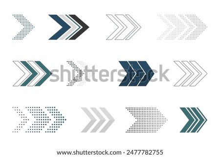 different arrows collection, vector icons set