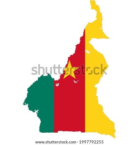 Central Africa Cameron country flag vector on white background