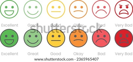 Emoticons icons set. Emoji faces collection. Emojis flat style. Happy happy, smile, neutral, sad and angry emoji. Line smiley face - stock vector