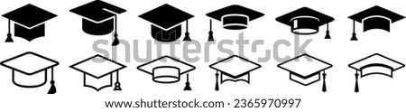 graduation cap icon, university or college graduation hat logo, student graduation cap diploma, vector illustration