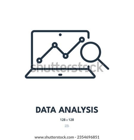 Data Analysis Icon. Analytics, Report, Graph. Editable Stroke. Simple Vector Icon