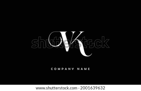 VK, KV Alphabets Letters Logo Monogram