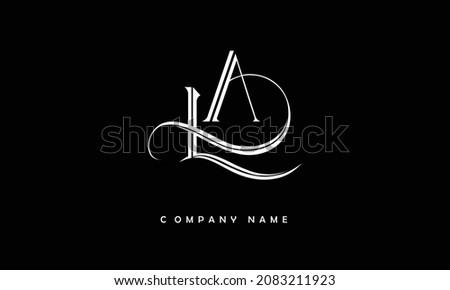 LA, AL Alphabets Letters Logo Monogram