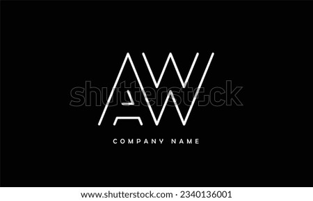 AW, WA Abstract Letters Logo Monogram