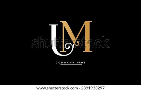 MU, UM Abstract Letters Logo Monogram