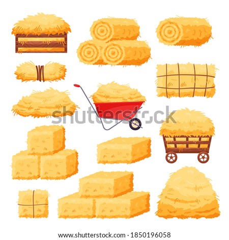 Similar – Image, Stock Photo Field with straw roll points