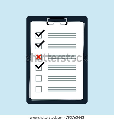 To do list or planning concept flat icon logo. Check list for business, schedule with note - vector illustration