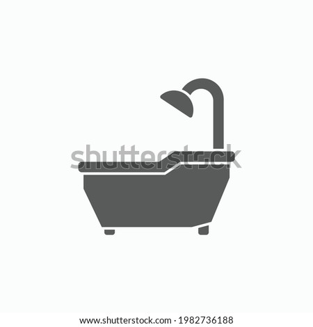 bathtub icon, tub vector, toilet bowl icon
