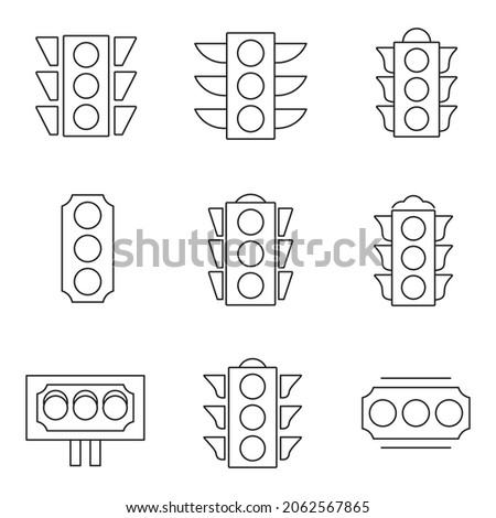 Traffic Light icons set. Traffic Light  pack symbol vector elements for infographic web
