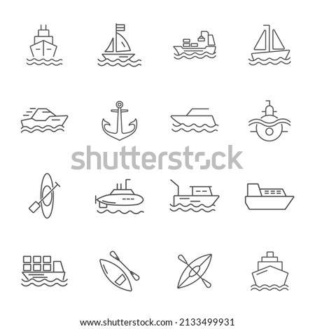 Water Transport  icons set . Water Transport  pack symbol vector elements for infographic web