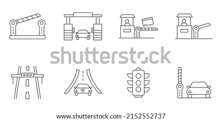 toll road icons set . toll road pack symbol vector elements for infographic web